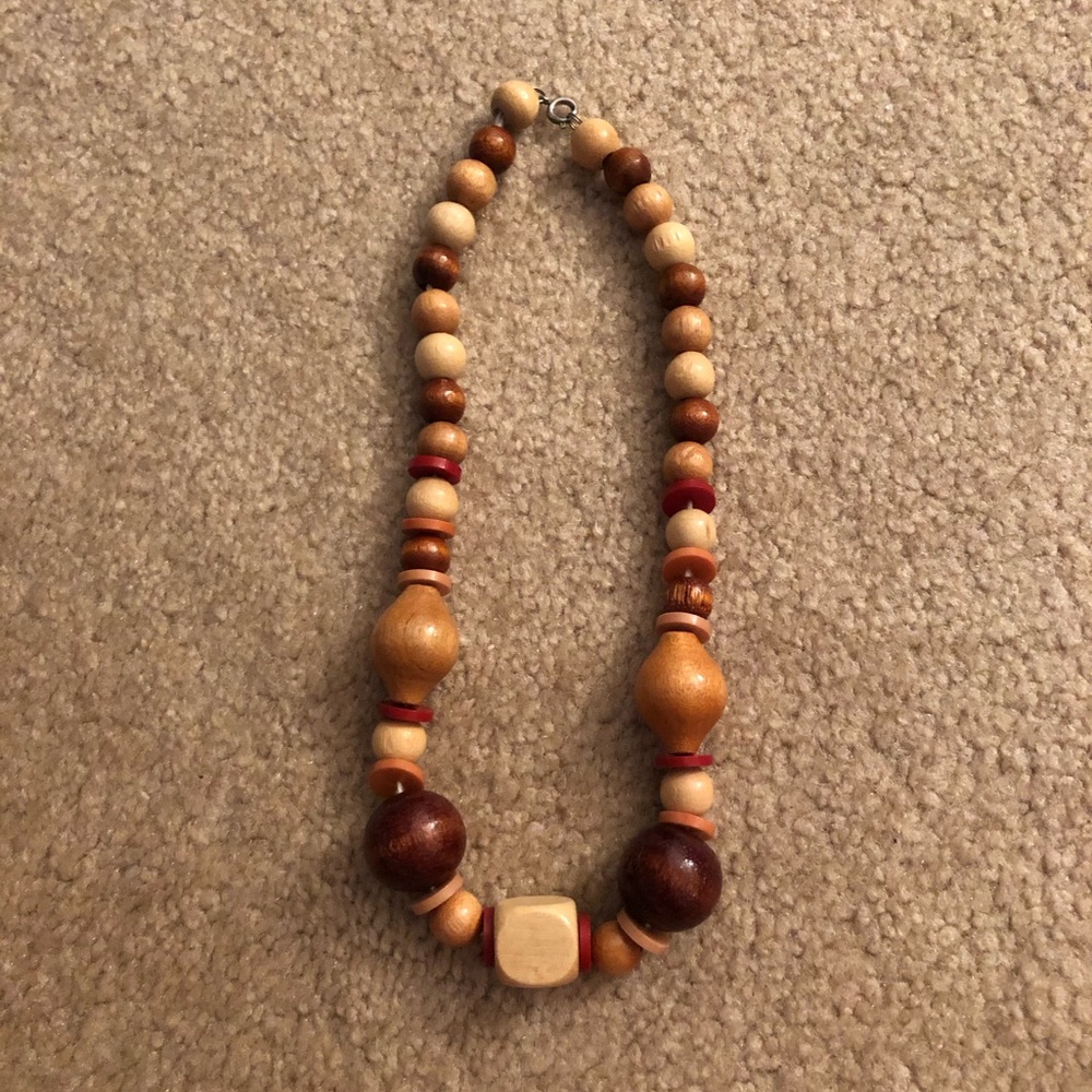 Wooden bead necklace